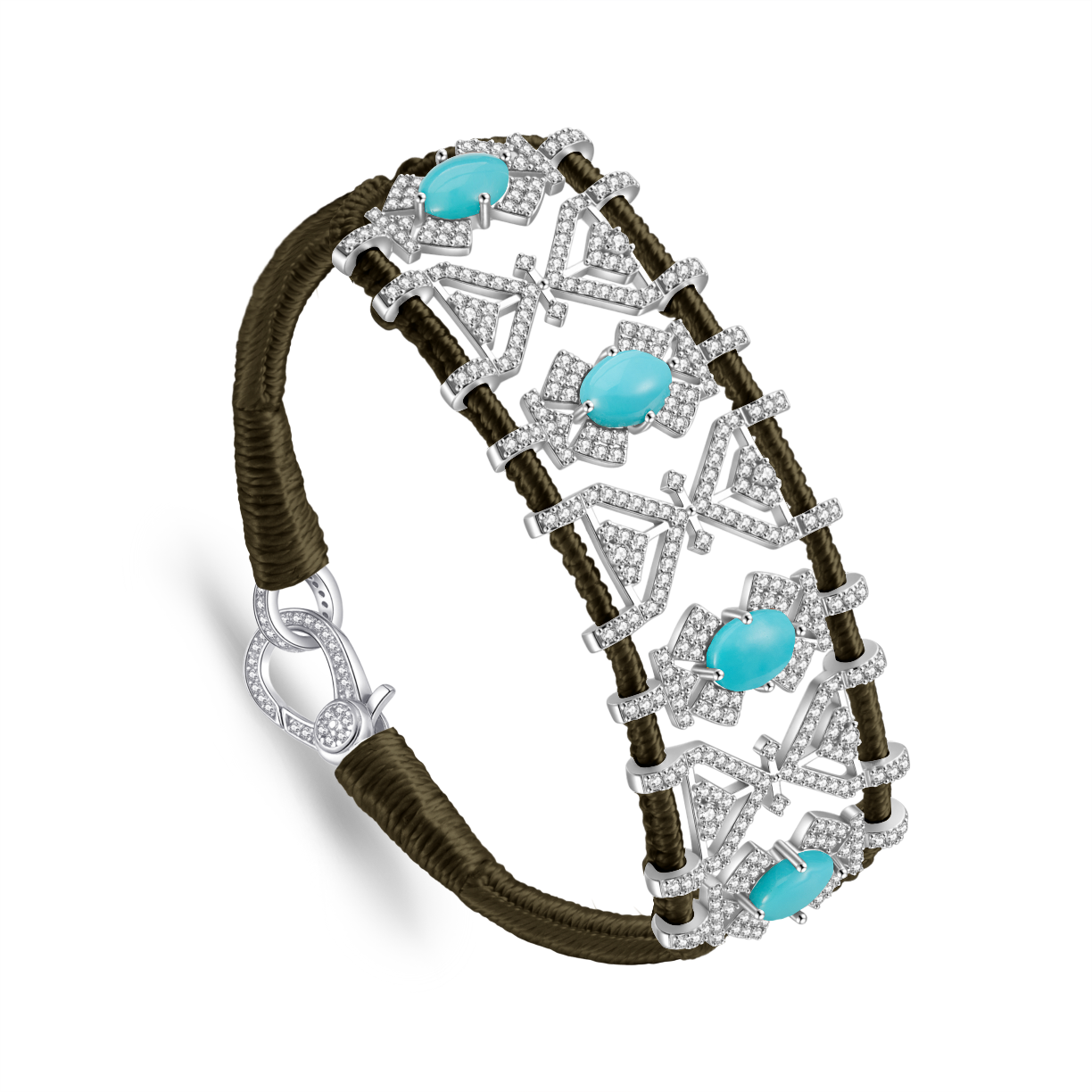 Bracelet Fortalezza Kaki - Turquoises