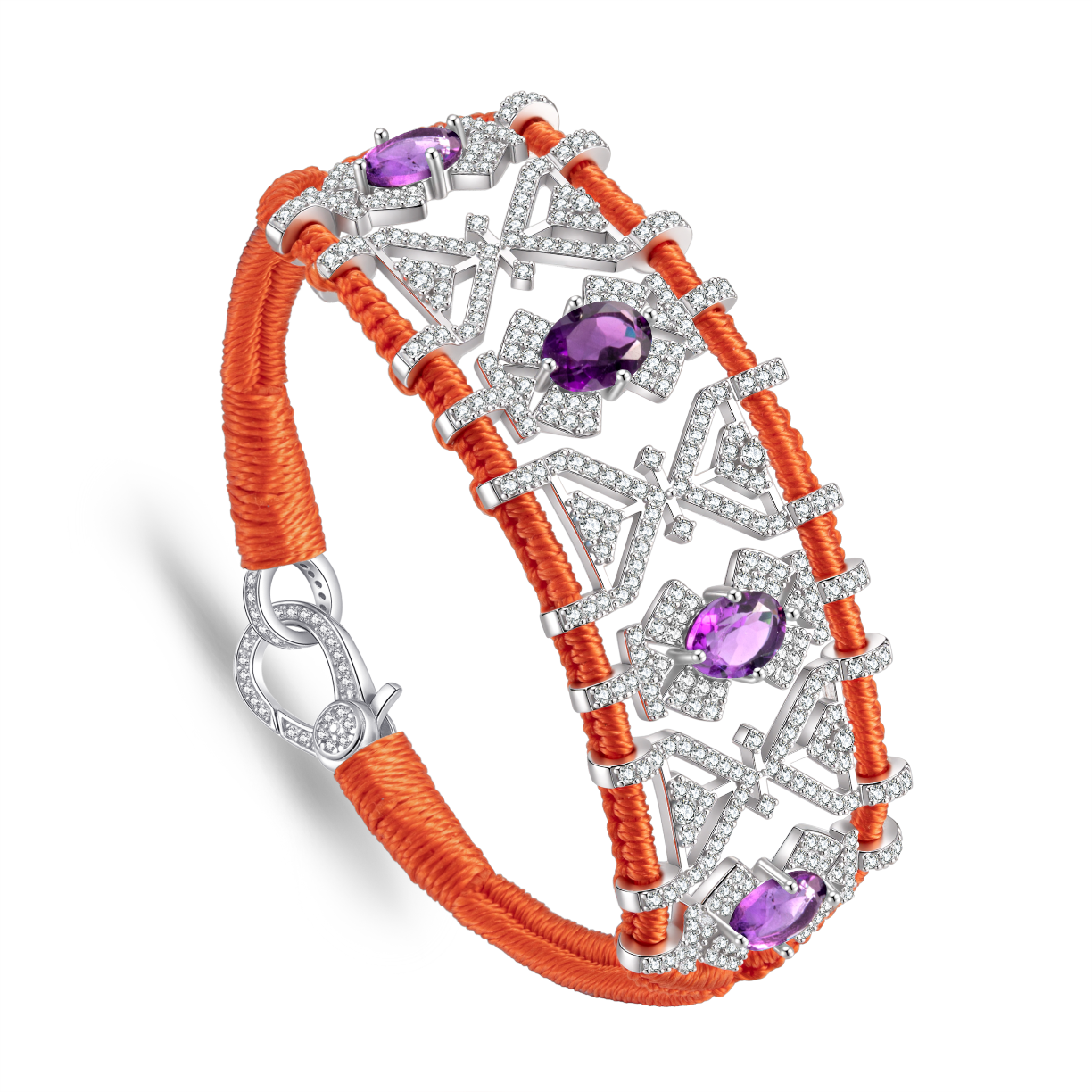 Bracelet Fortalezza Orange - Amethysts