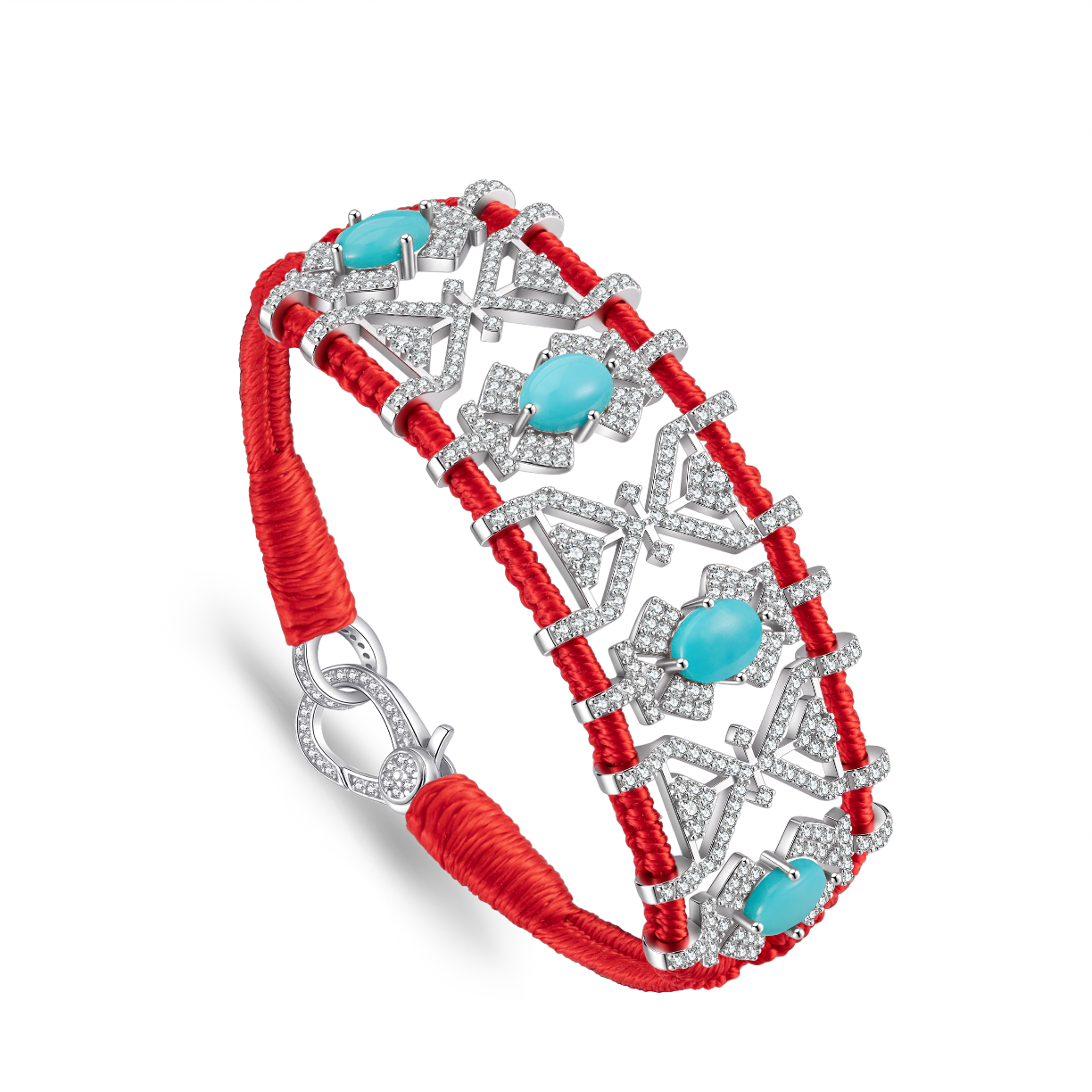 Bracelet Fortalezza Rouge - Turquoises