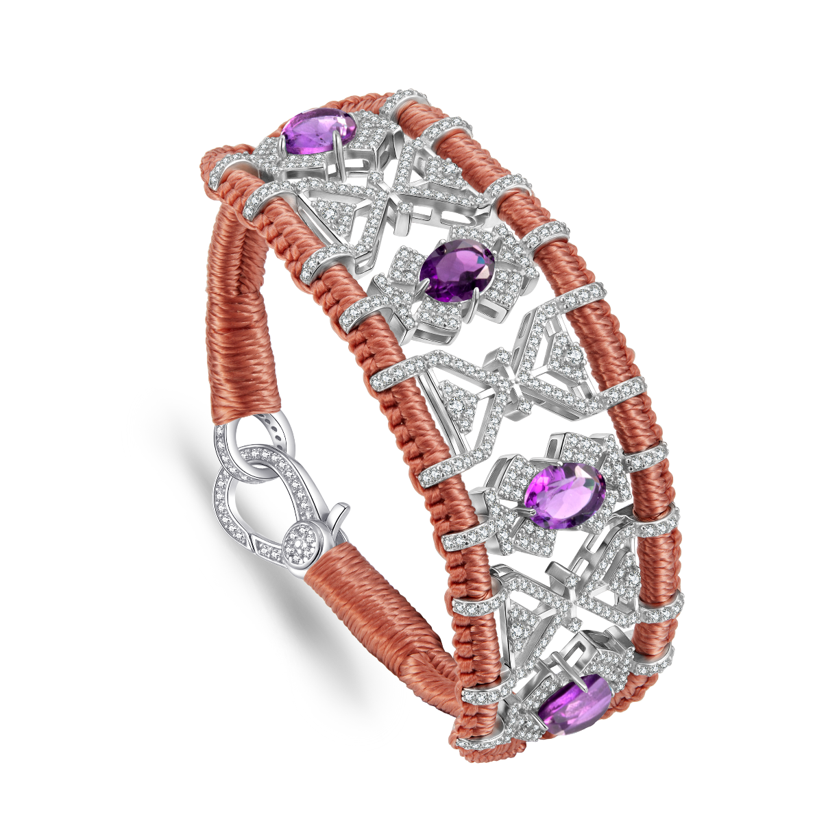 Bracelet Fortalezza Blush - Amethysts