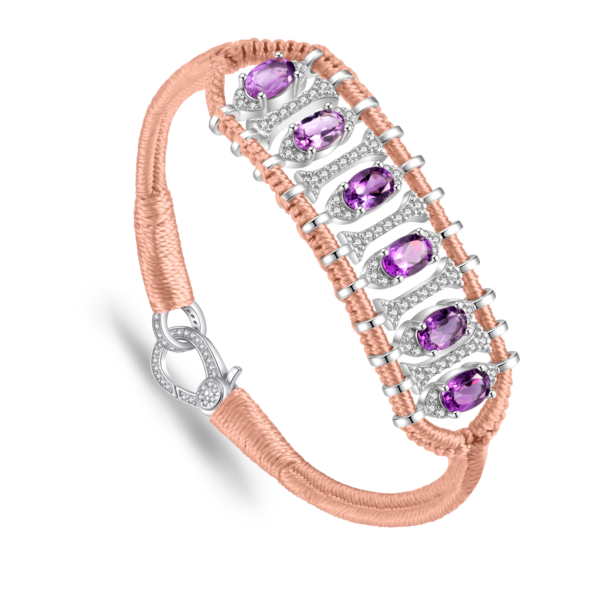 Bracelet Teresina Nude - améthystes