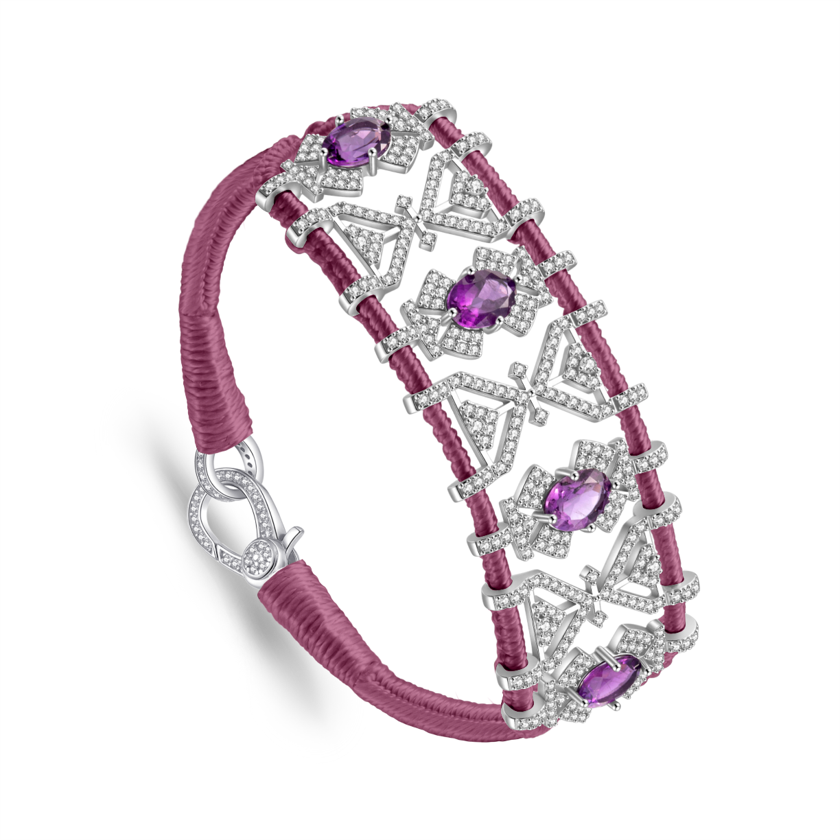 Bracelet Fortalezza Bamboo - Amethysts