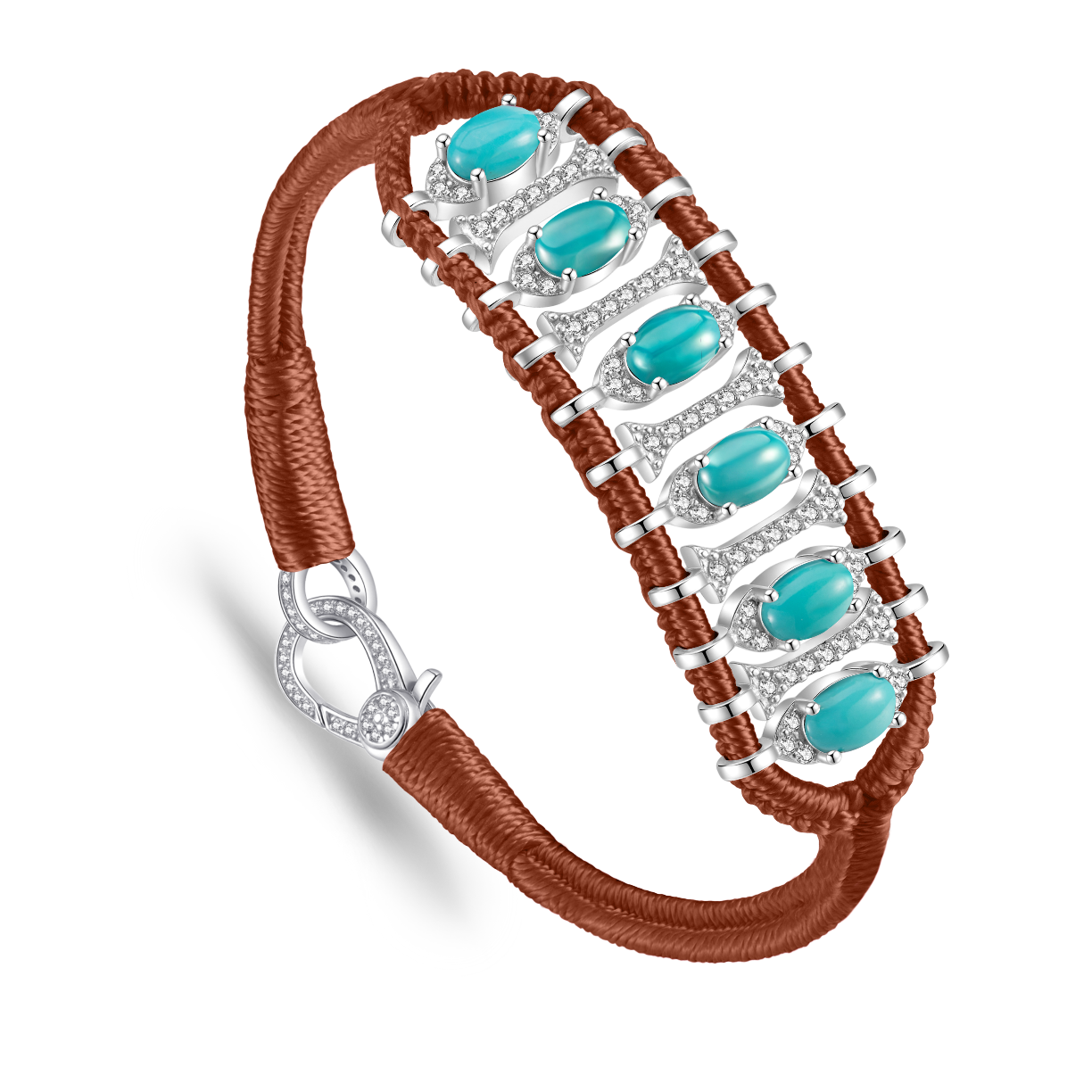 Teresina hazelnut bracelet - Turquoise