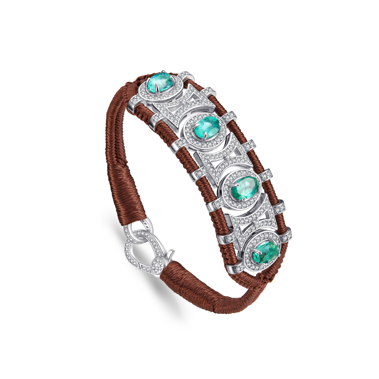 Olinda choco bracelet - Emeralds