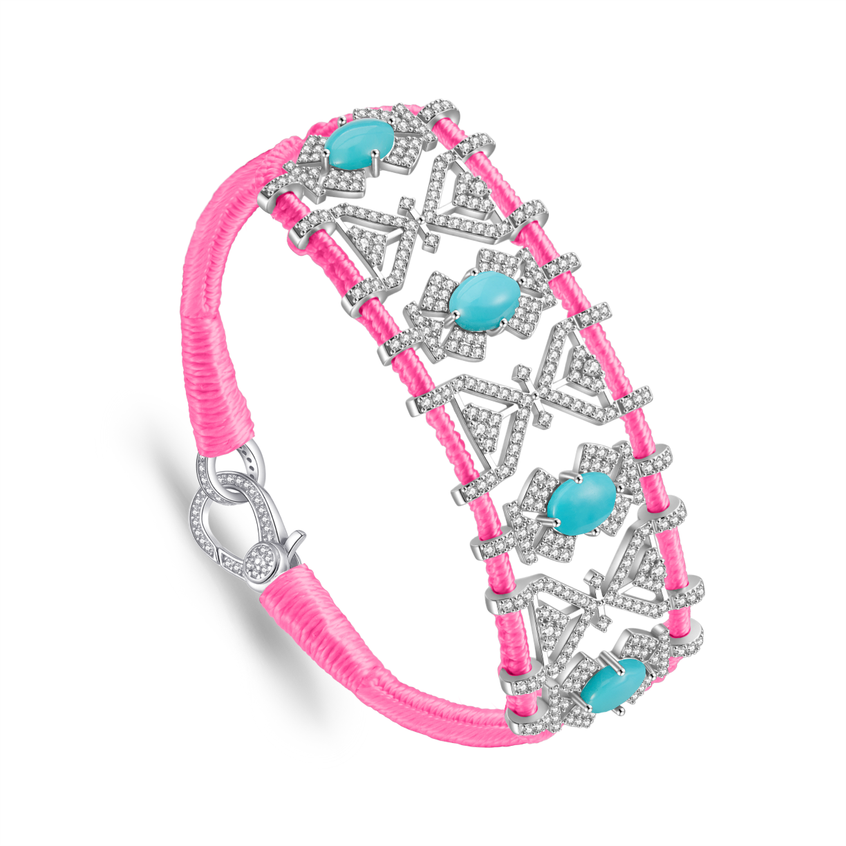Bracelet Fortalezza neon pink - Turquoises