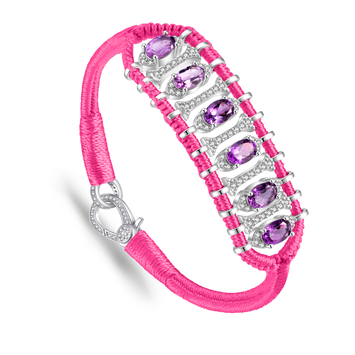 Bracelet Teresina Neon Pink - améthystes
