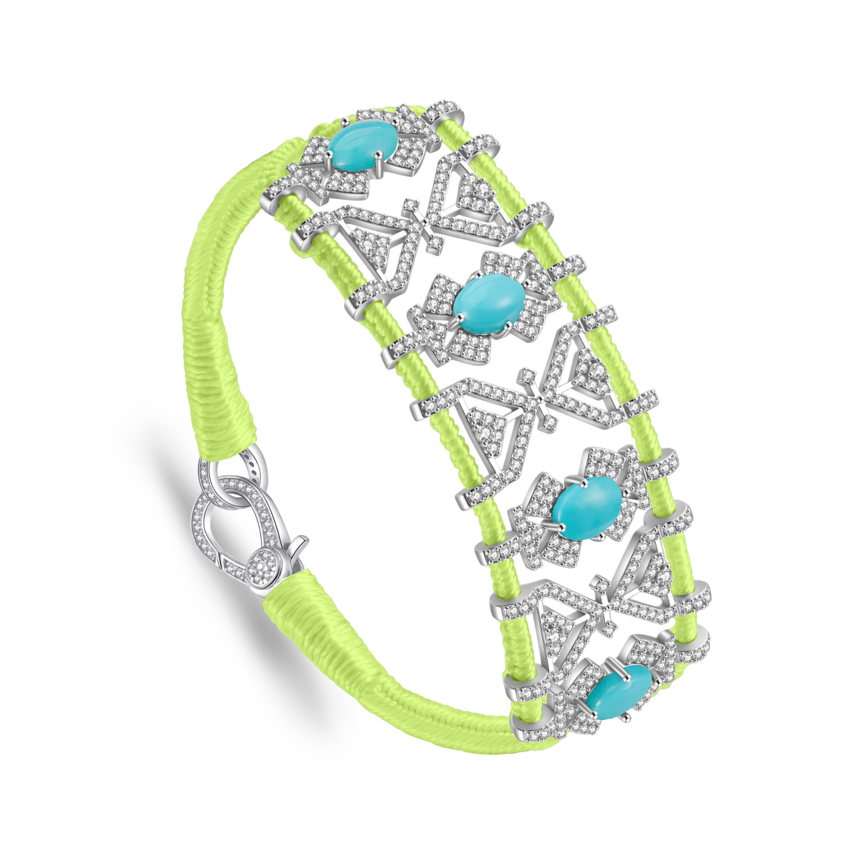 Bracelet Fortalezza neon yellow - Turquoises