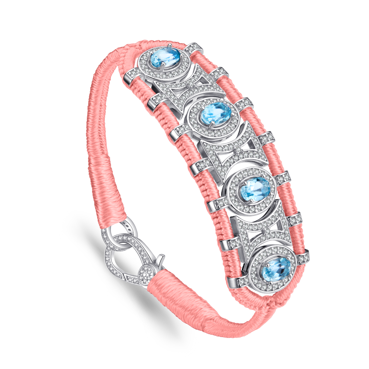 Olinda neon coral bracelet - Topazes