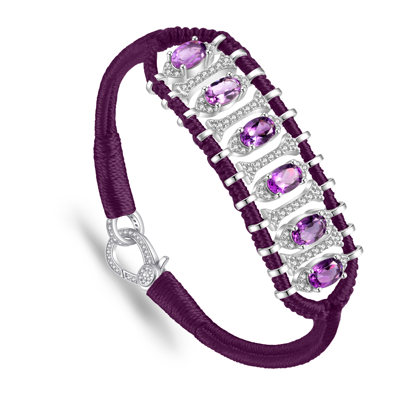 Teresina eggplant bracelet - Amethyst