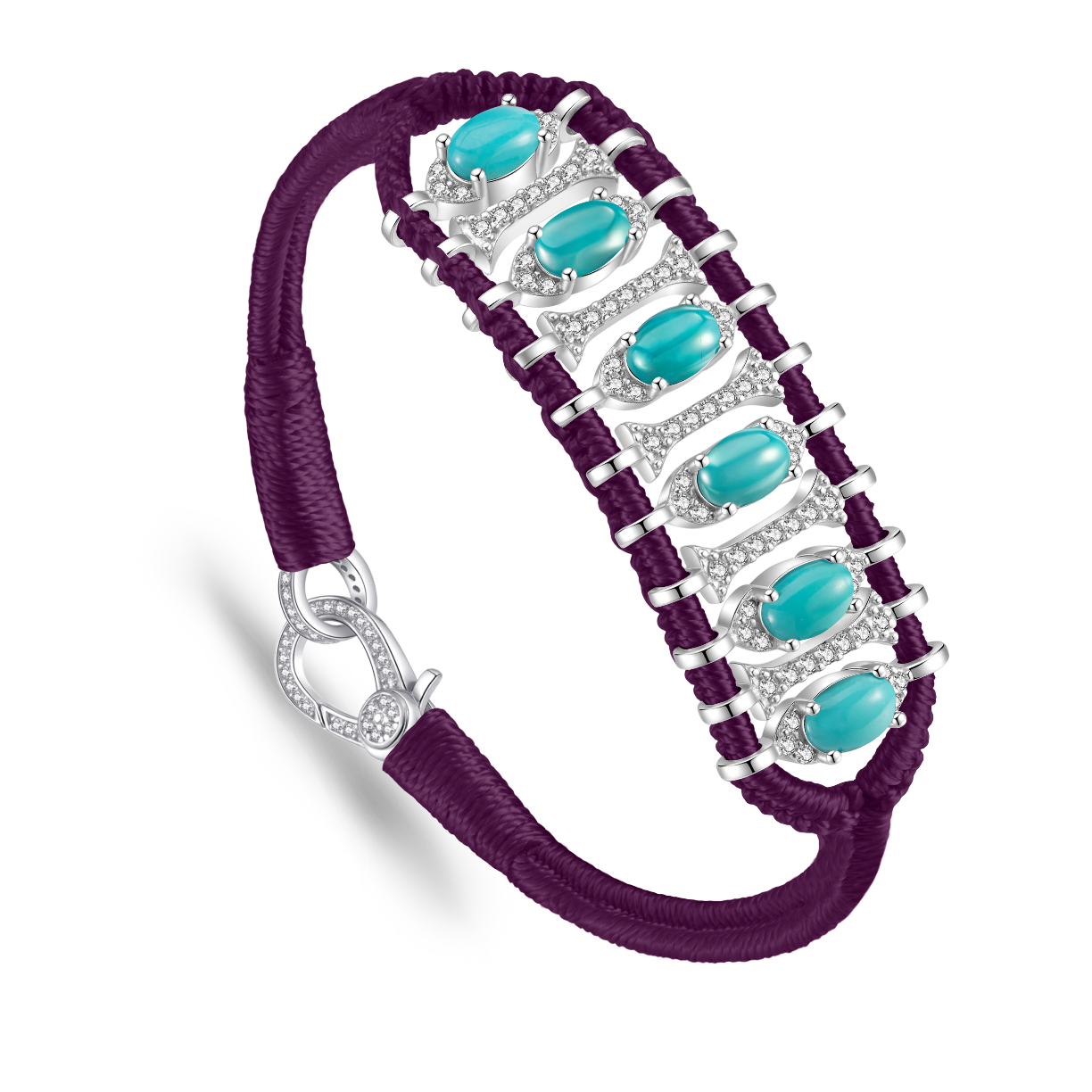Teresina eggplant bracelet - Turquoise