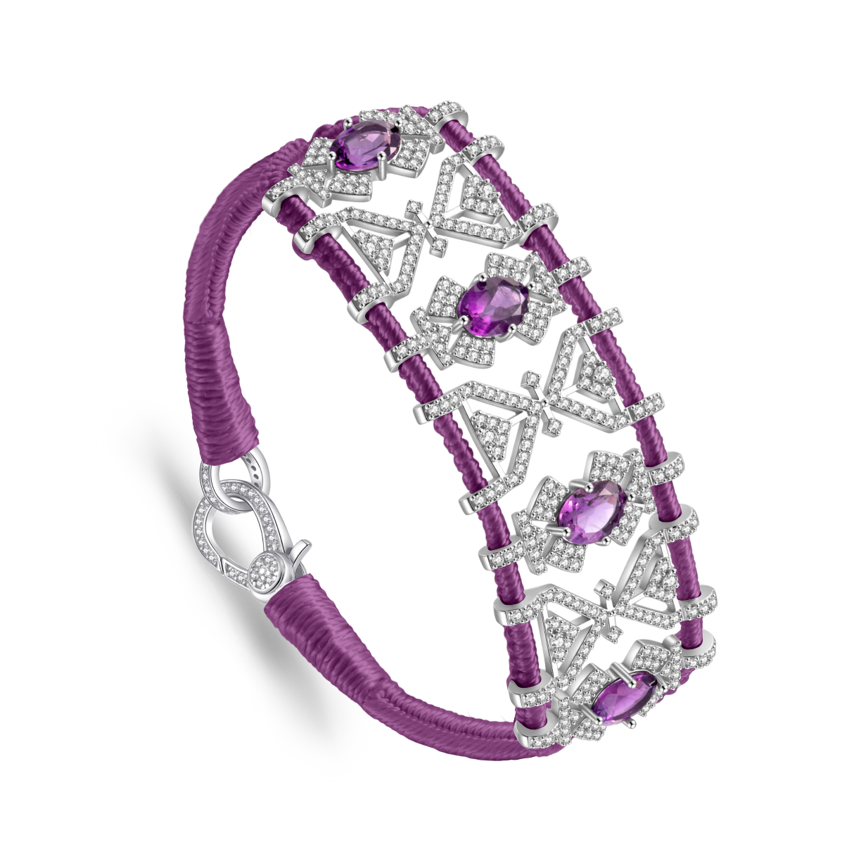Bracelet Fortalezza Purple - Amethysts