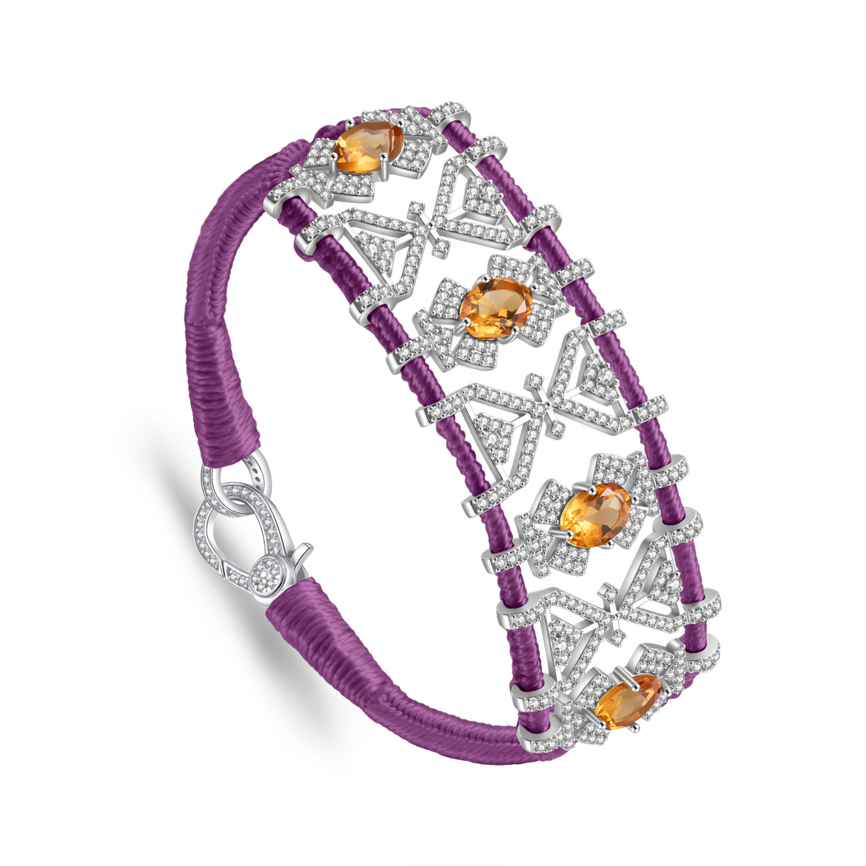 Bracelet Fortalezza Purple- Citrines