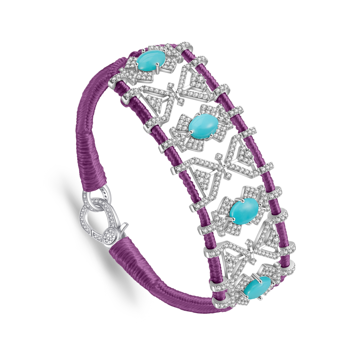 Bracelet Fortalezza Violet - Turquoises