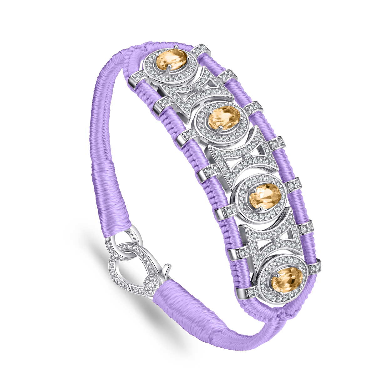 Bracelet Olinda lilas - Citrines