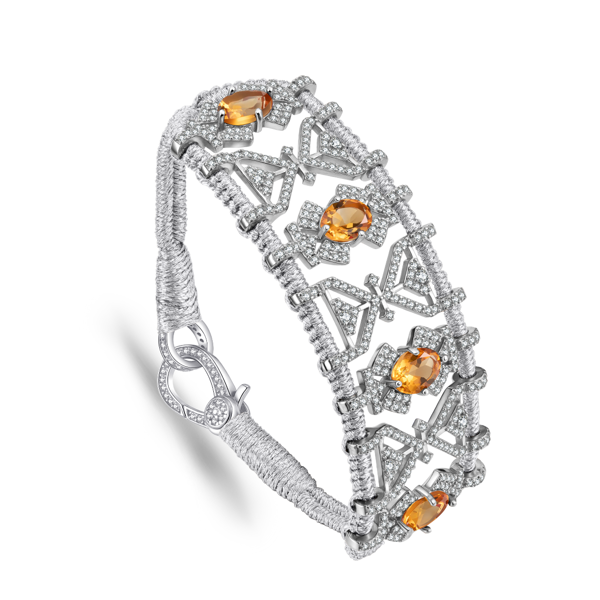 Bracelet Fortalezza Silver - Citrines