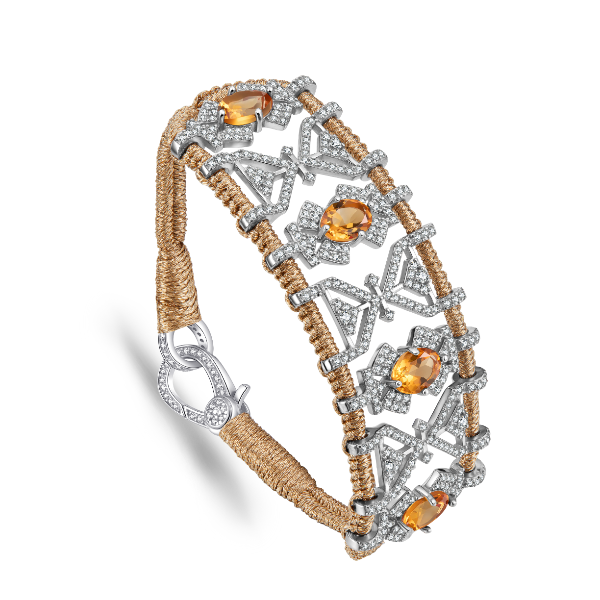 Bracelet Fortalezza Brass - Citrines