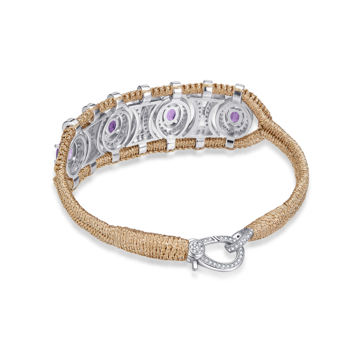 Olinda brass bracelet - Amethysts