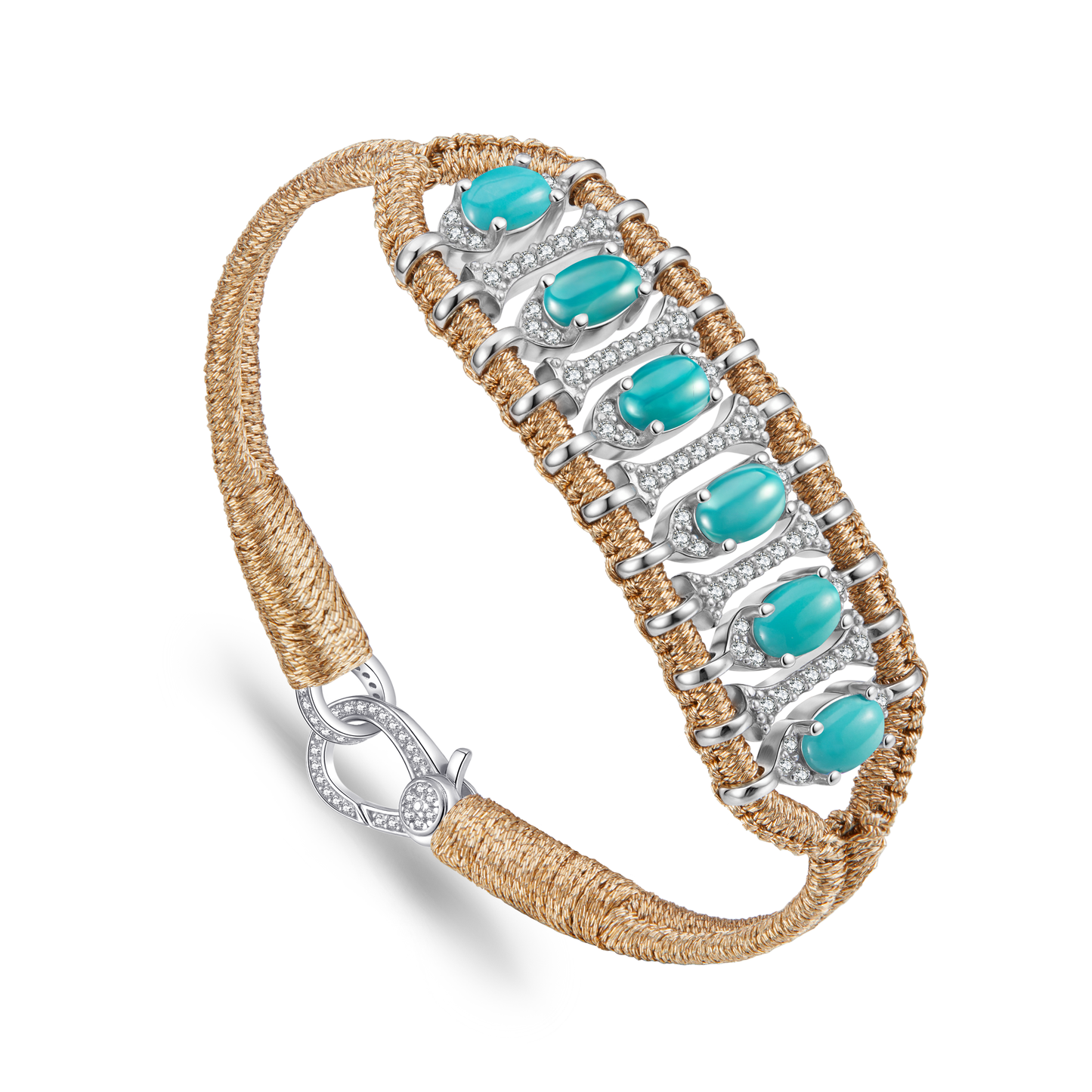 Teresina brass bracelet - Turquoise