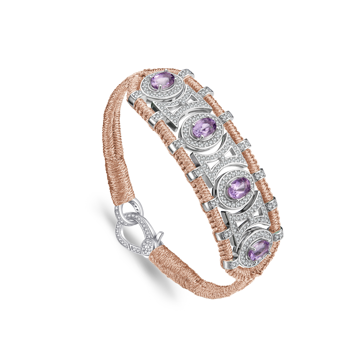 Bracelet Olinda rose gold - Améthystes