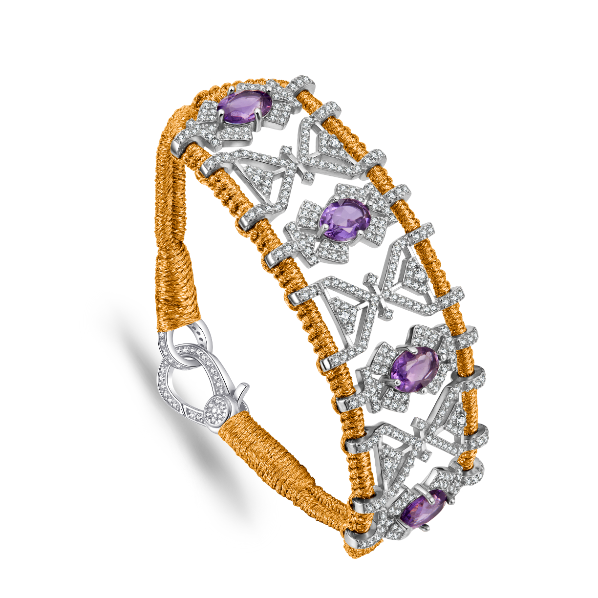 Bracelet Fortalezza Copper - Amethysts
