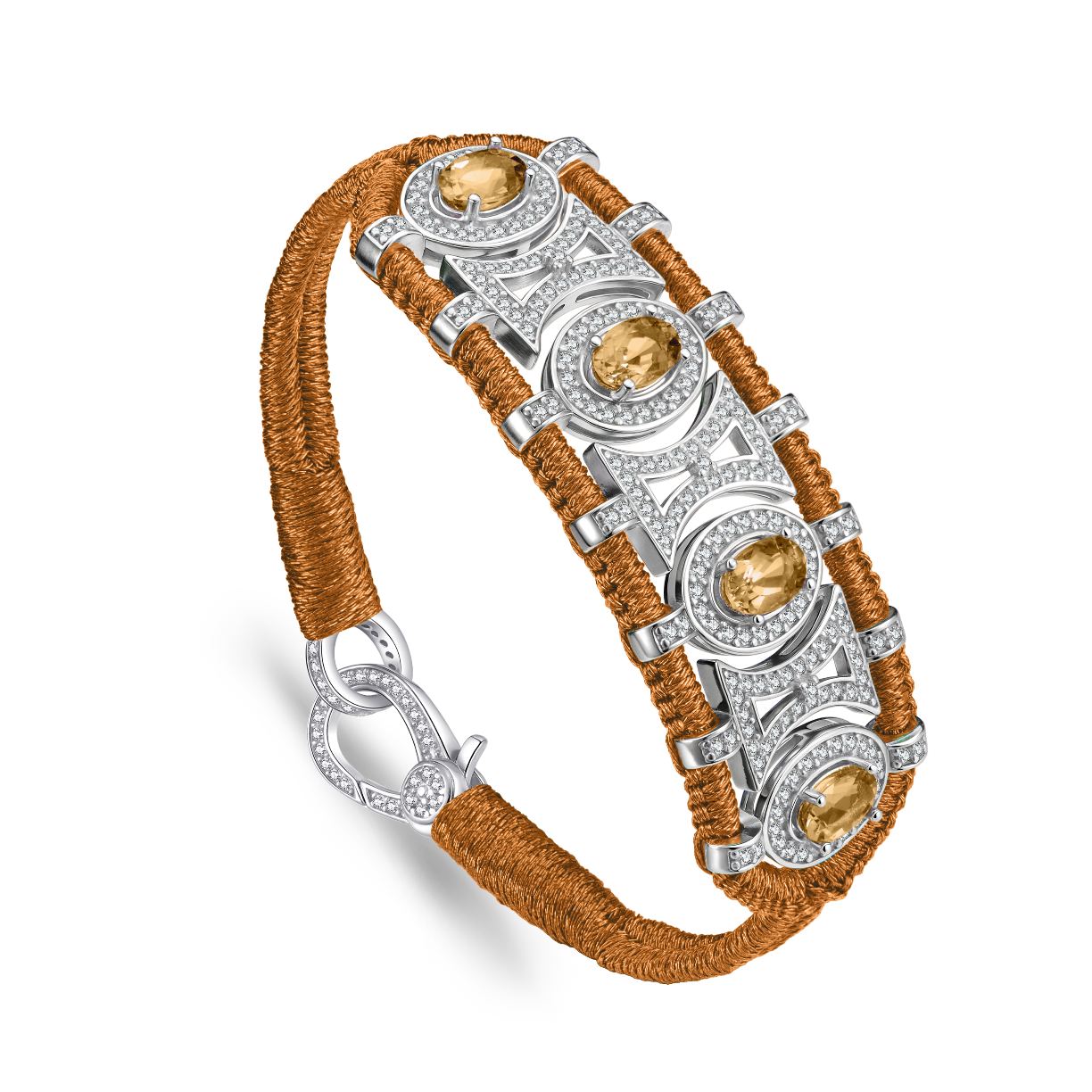 Olinda copper bracelet - Citrines