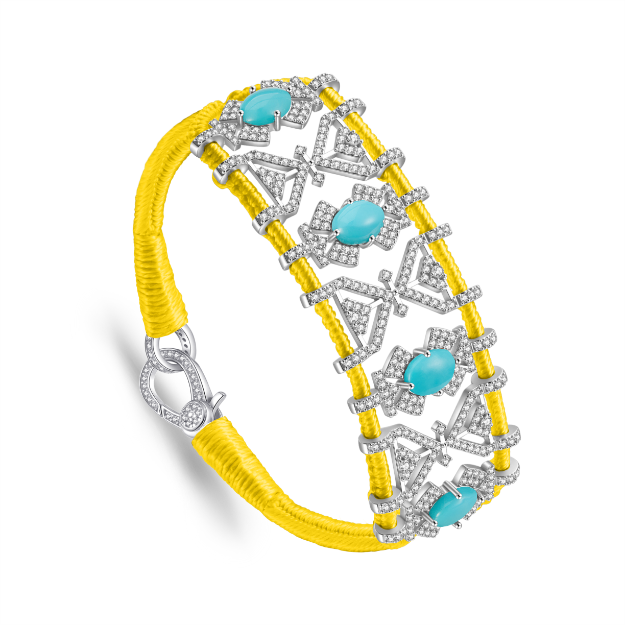 Bracelet Fortalezza Yellow - Turquoises