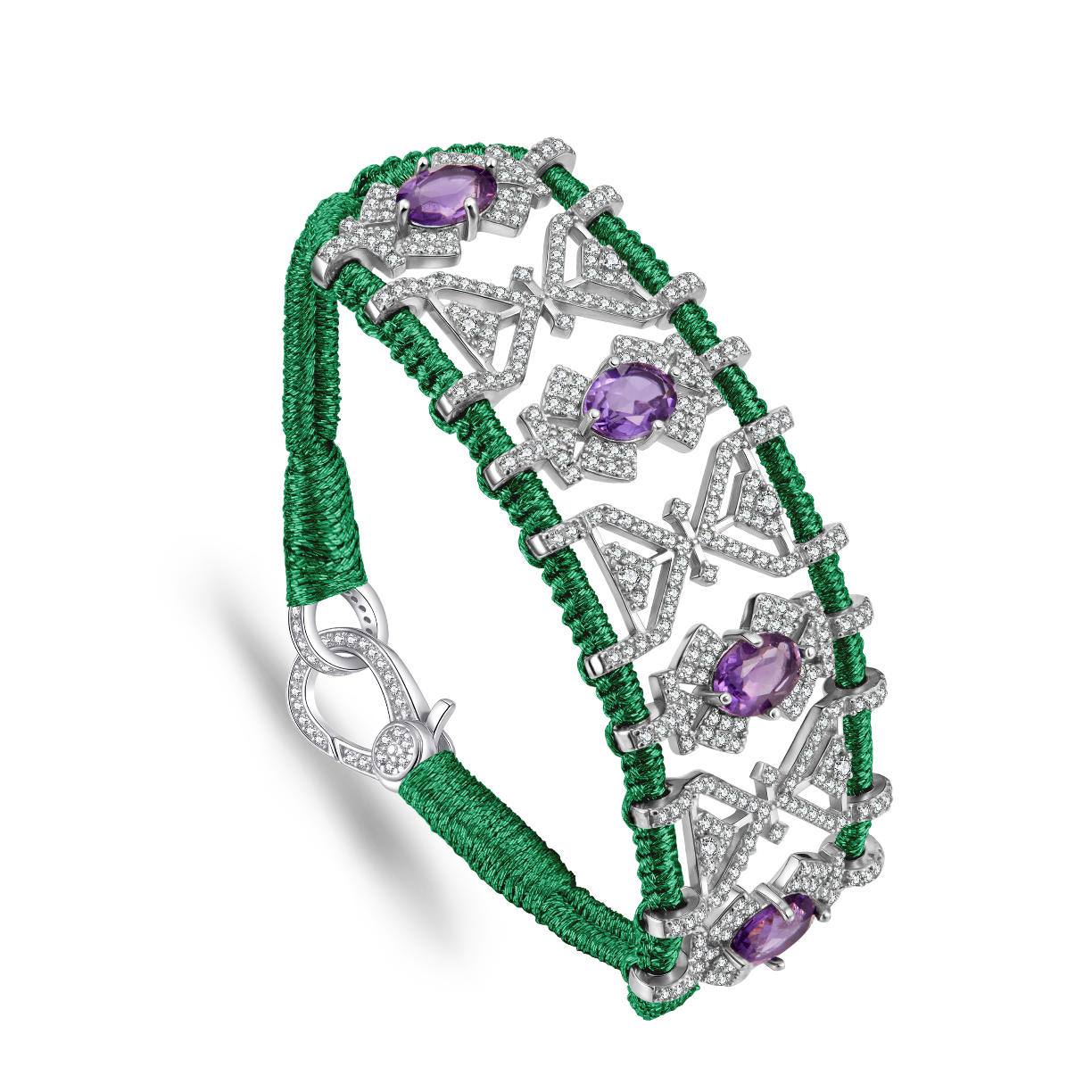 Bracelet Fortalezza Grass - Amethysts
