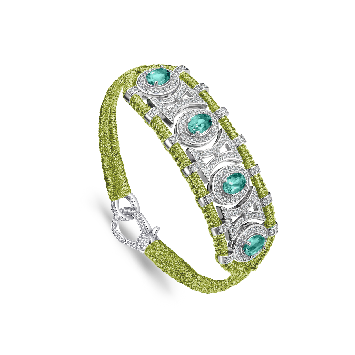 Olinda lime bracelet - Emeralds