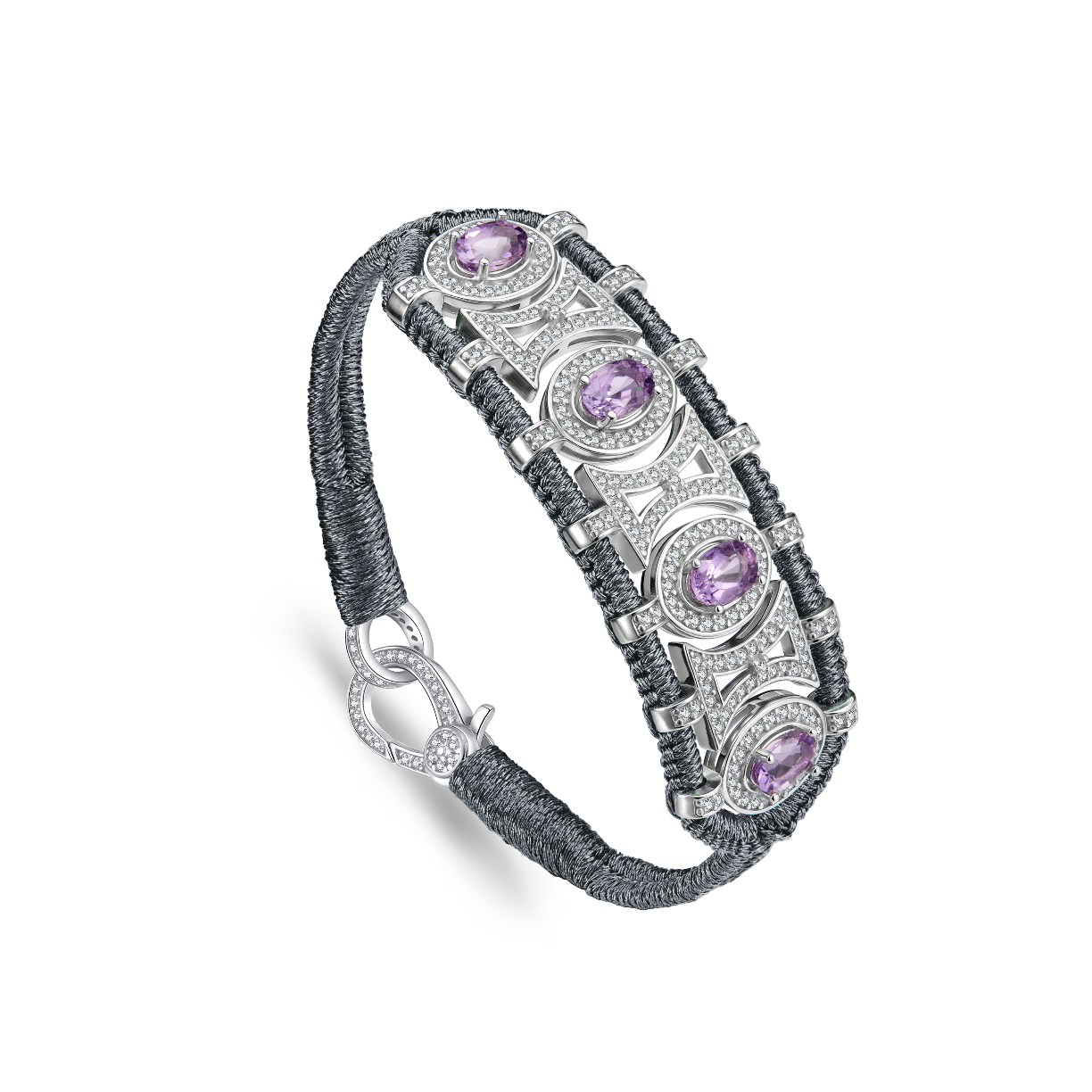 Olinda gun bracelet - Amethysts