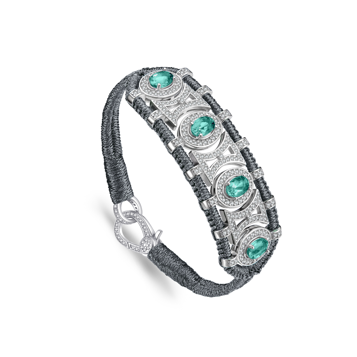 Olinda gun bracelet - Emeralds