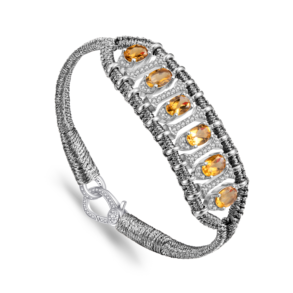 Teresina gun bracelet - Citrine