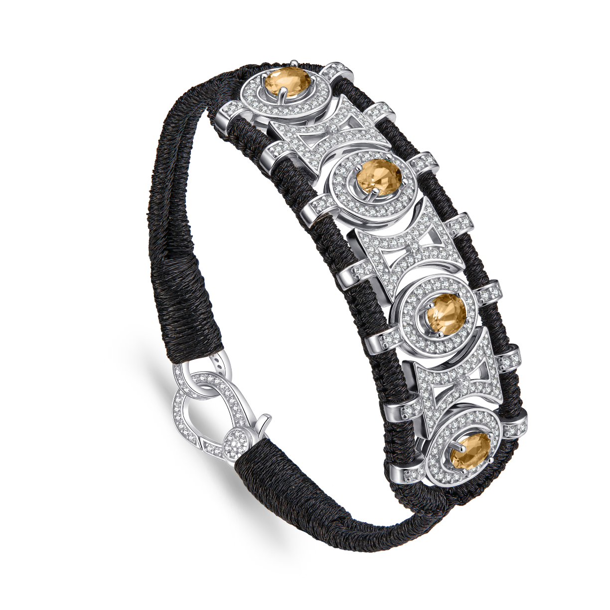 Olinda dark black bracelet - Citrines
