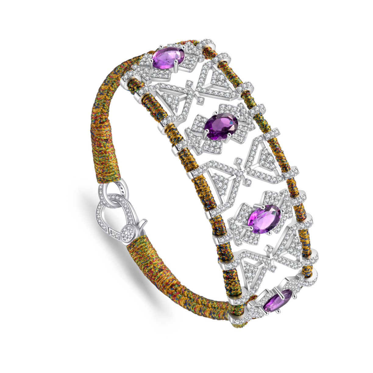 Bracelet Fortalezza Yellow Shanti - Amethysts