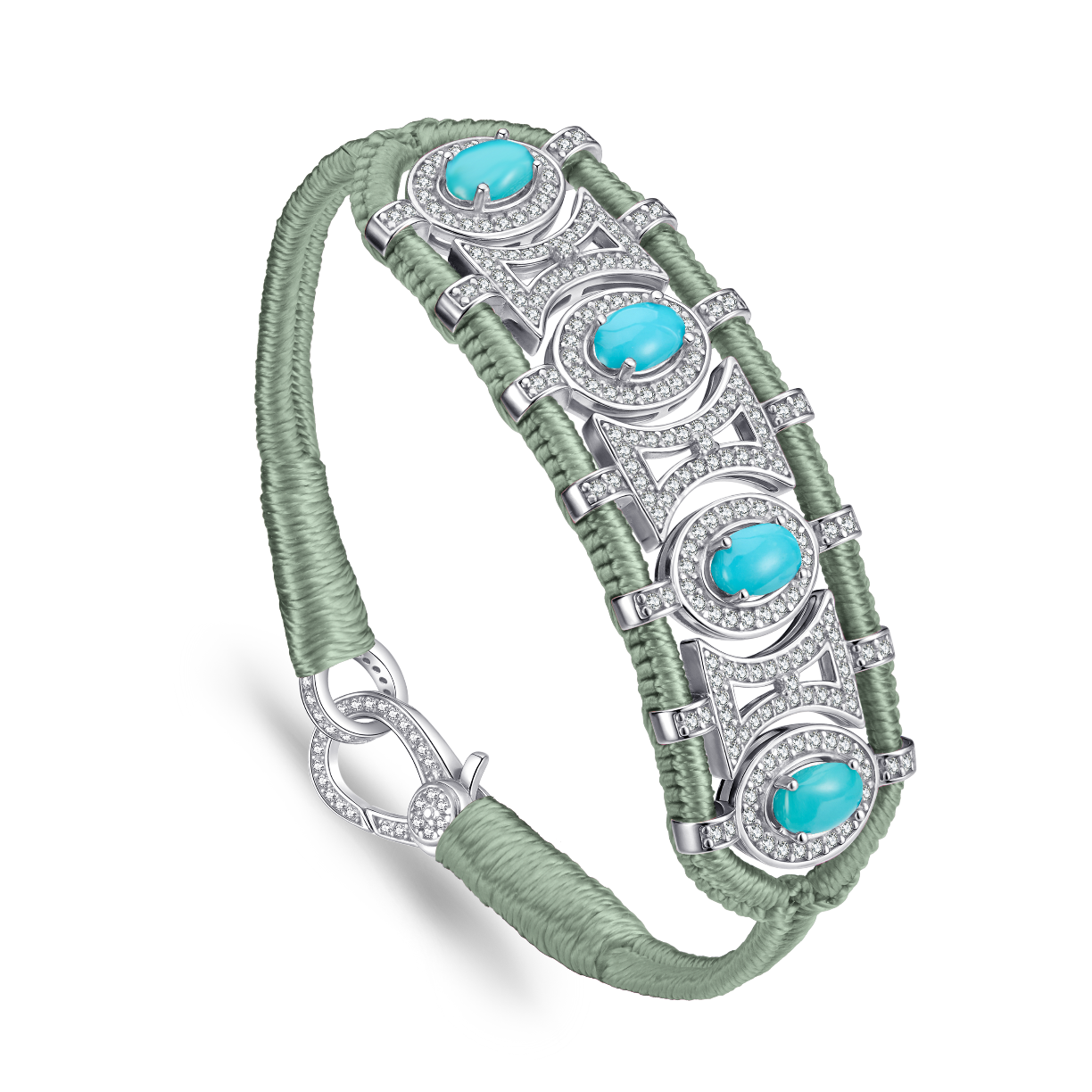 Bracelet Olinda moss - turquoises