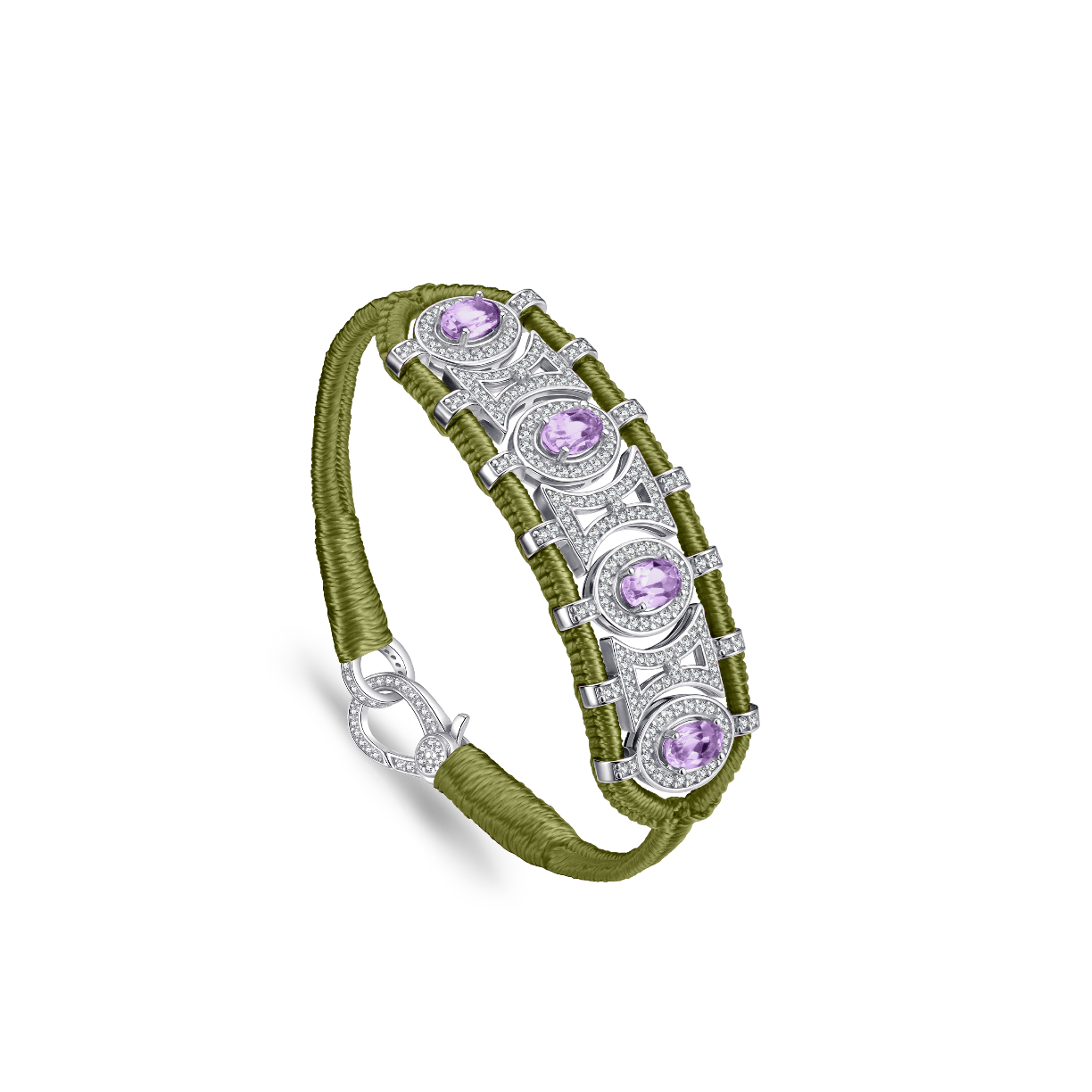 Bracelet Olinda olive - Améthystes