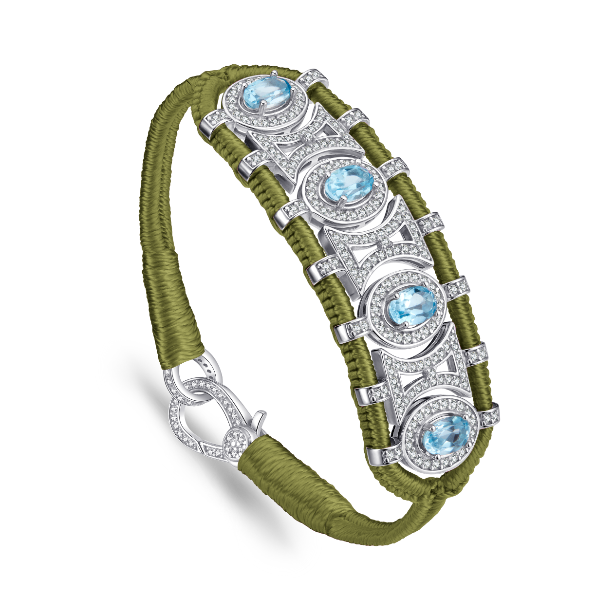 Olinda olive bracelet - Topazes