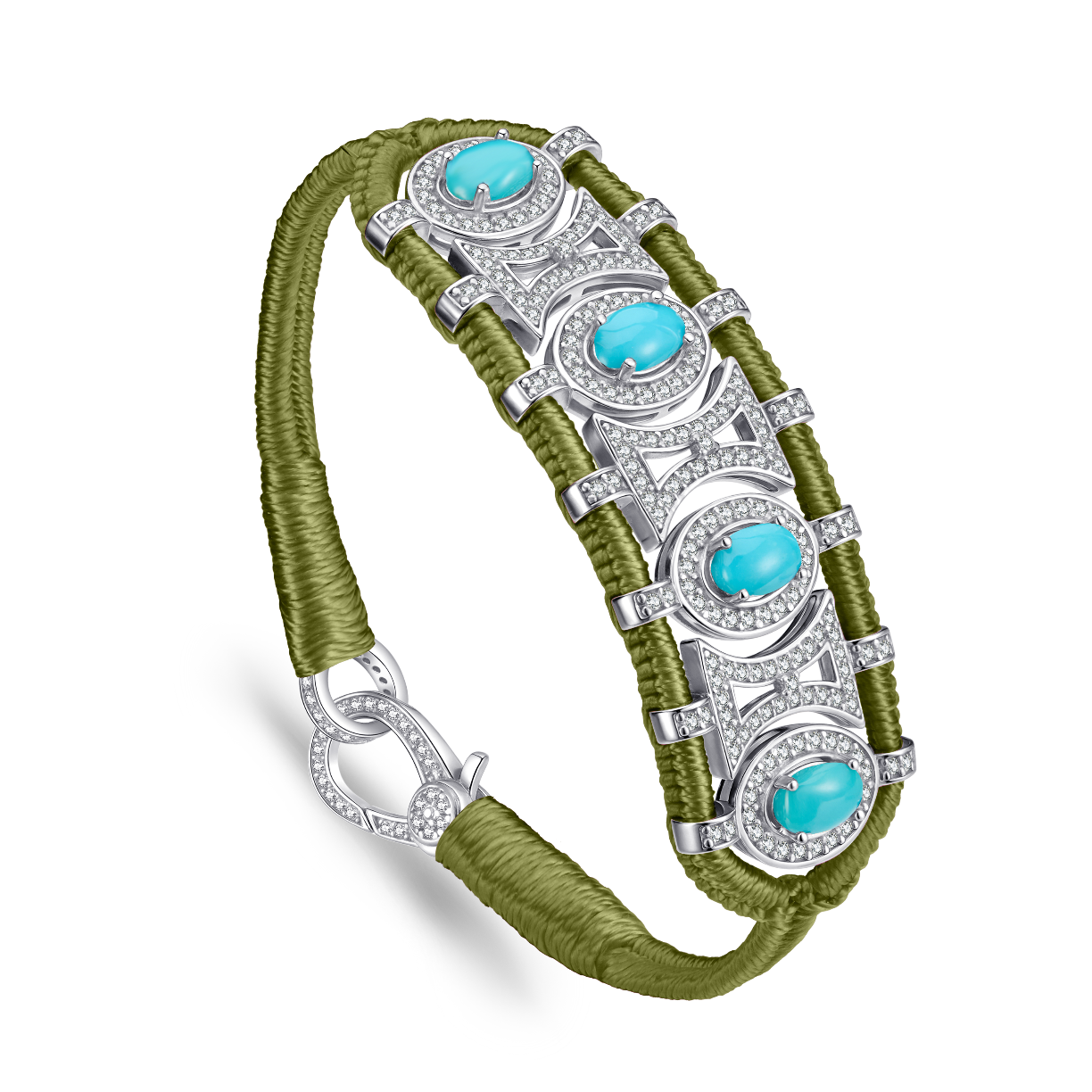 Bracelet Olinda olive - turquoises