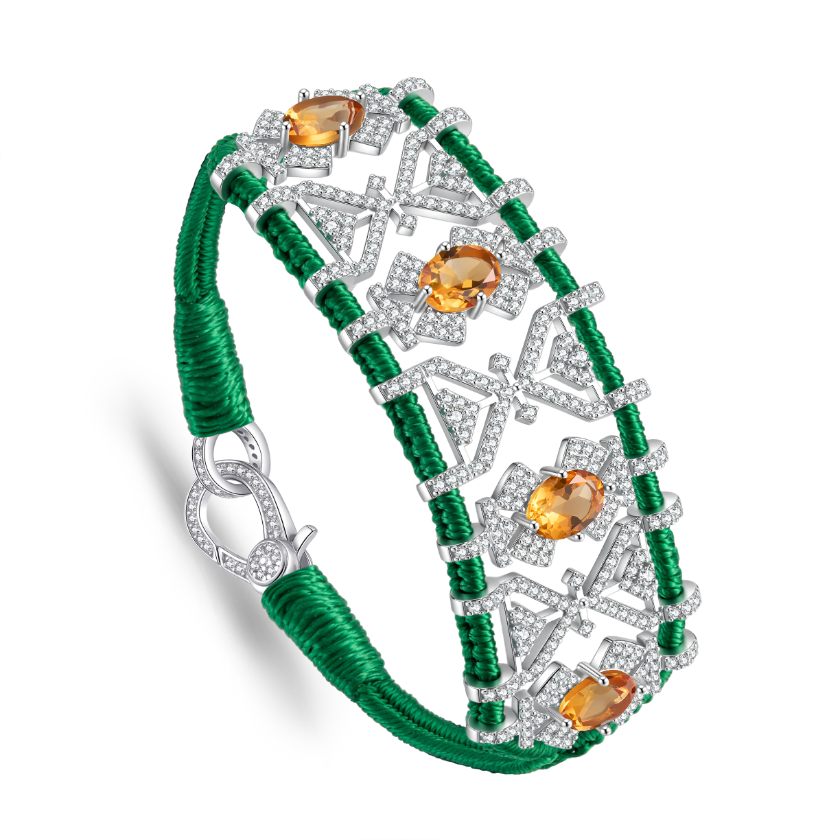 Bracelet Fortalezza Green- Citrines