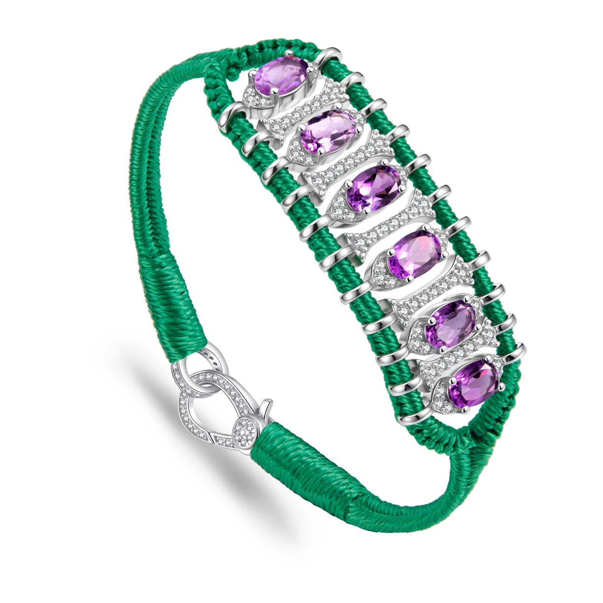 Teresina green bracelet - Amethyst