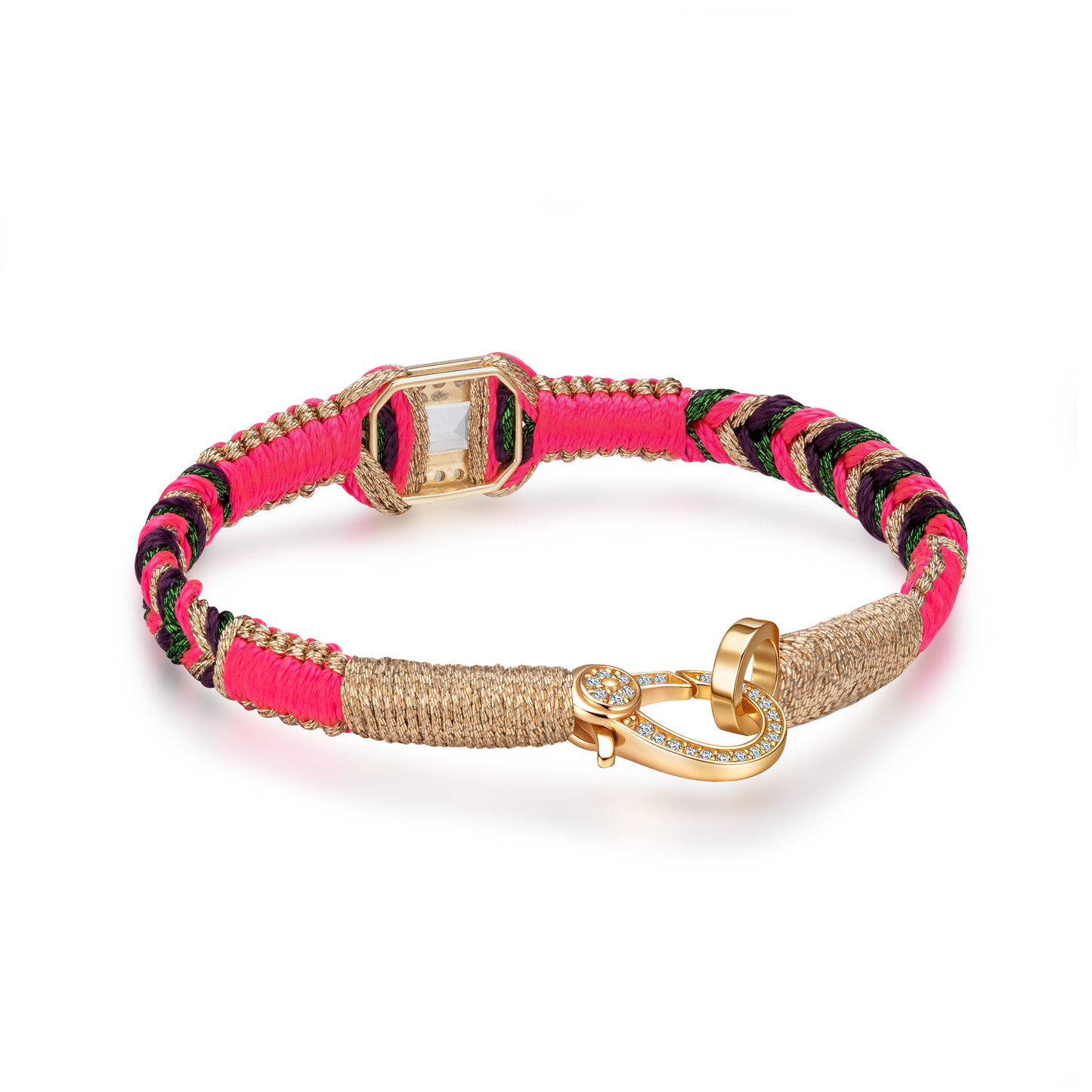 brass - pink amy bracelet - crystal