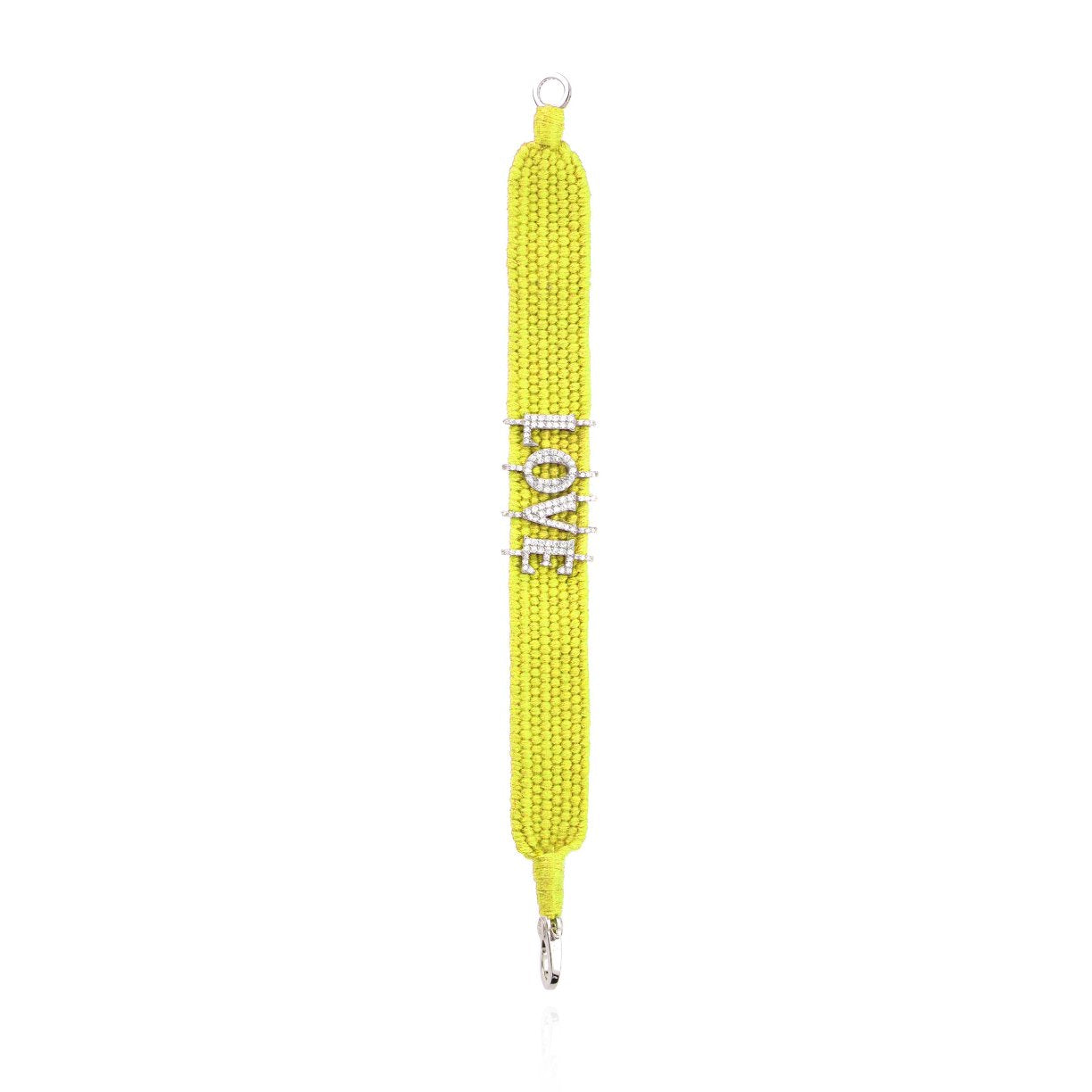 Love Neon Yellow bracelet in Silver