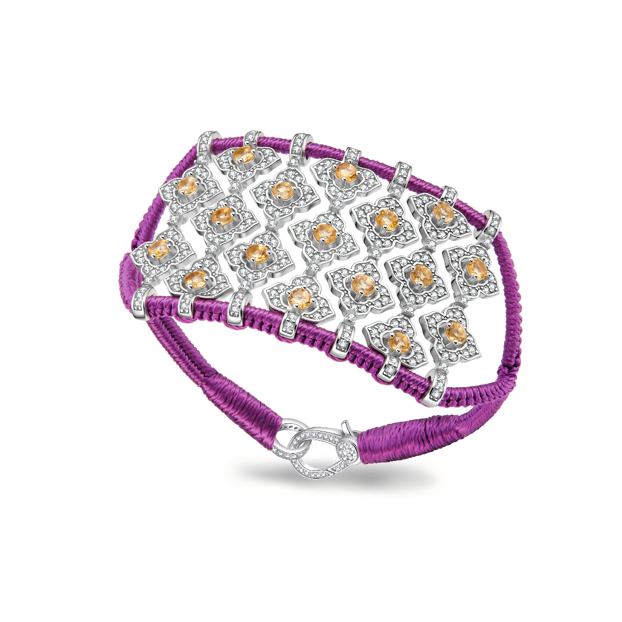 Brasilia purple bracelet - Citrines