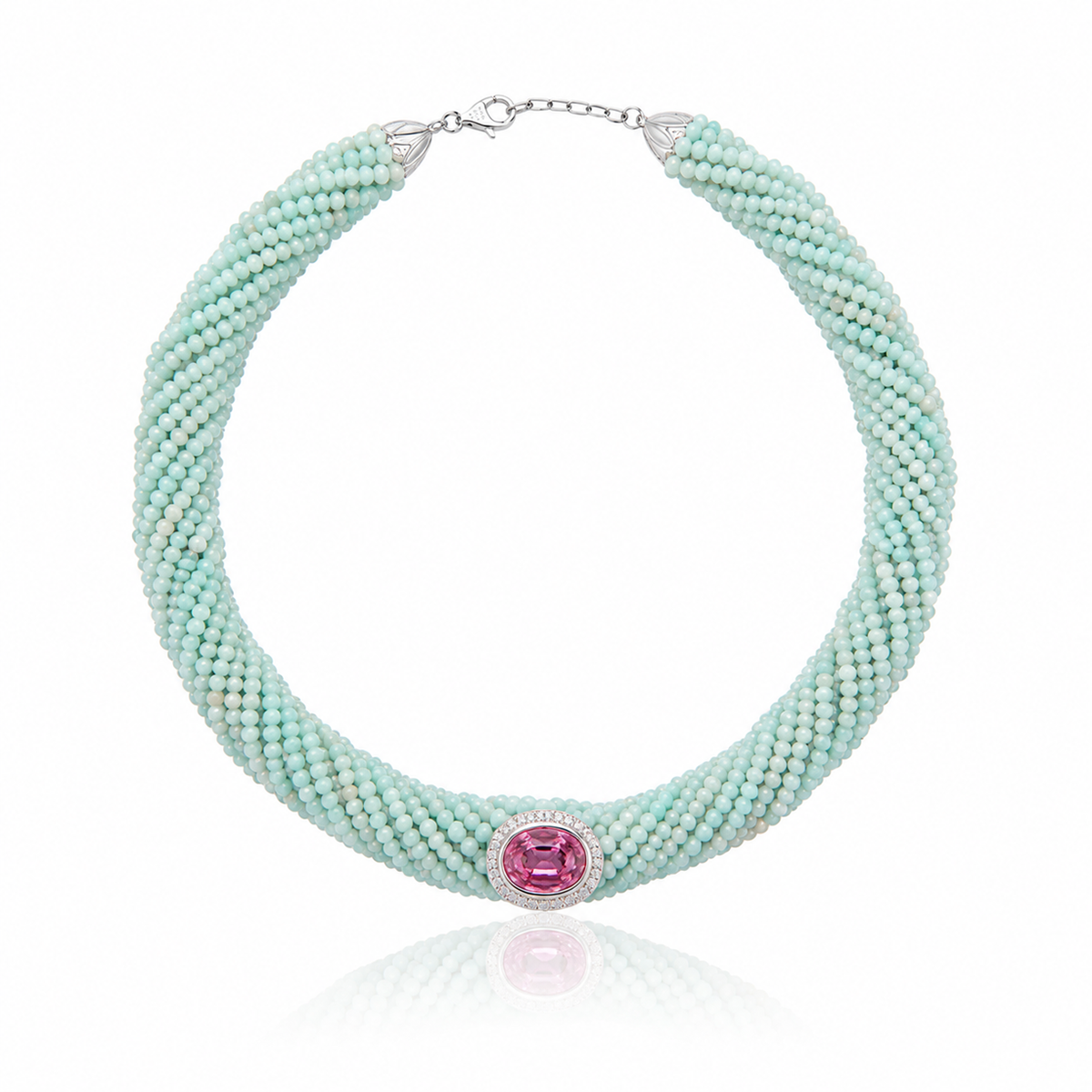 Tornado Amazonite Necklace - Pink Sapphire