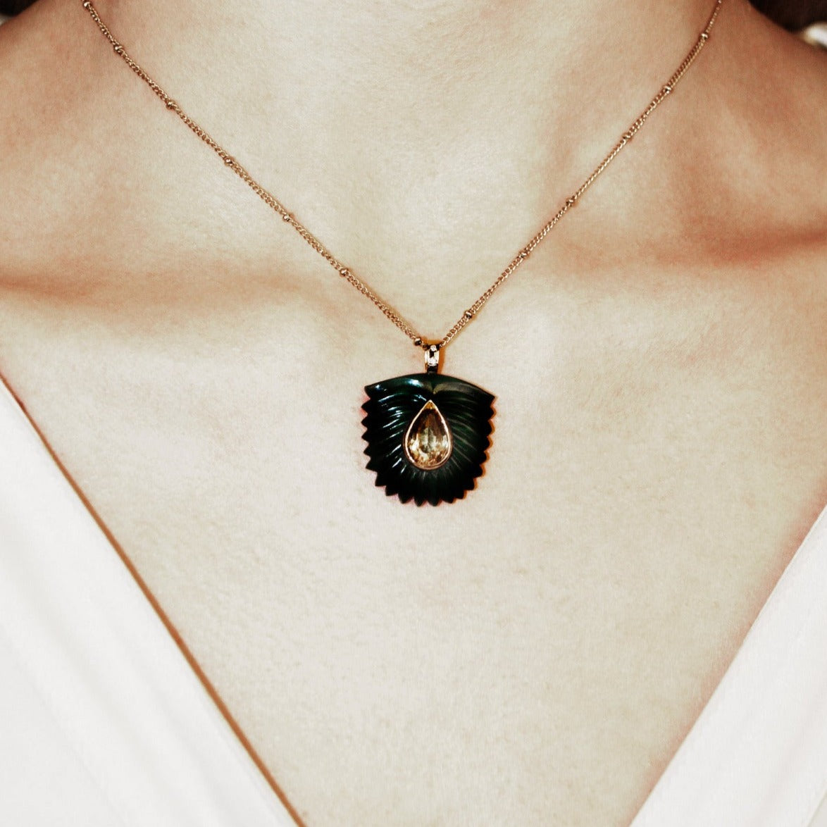 Malachite Palm Pendant