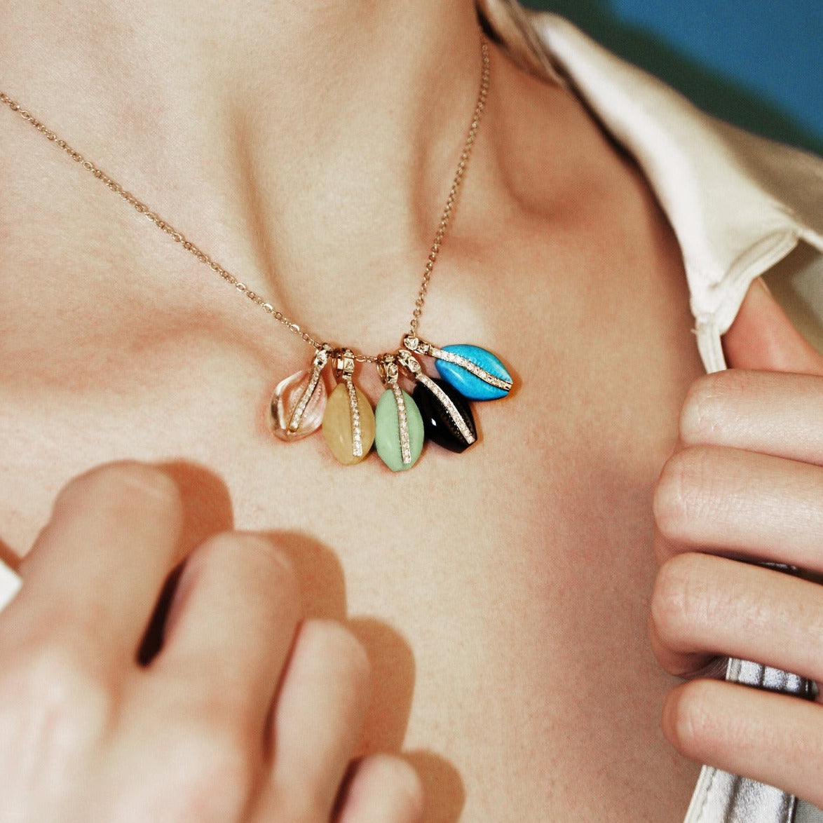 Turquoise Cowrie Pendant