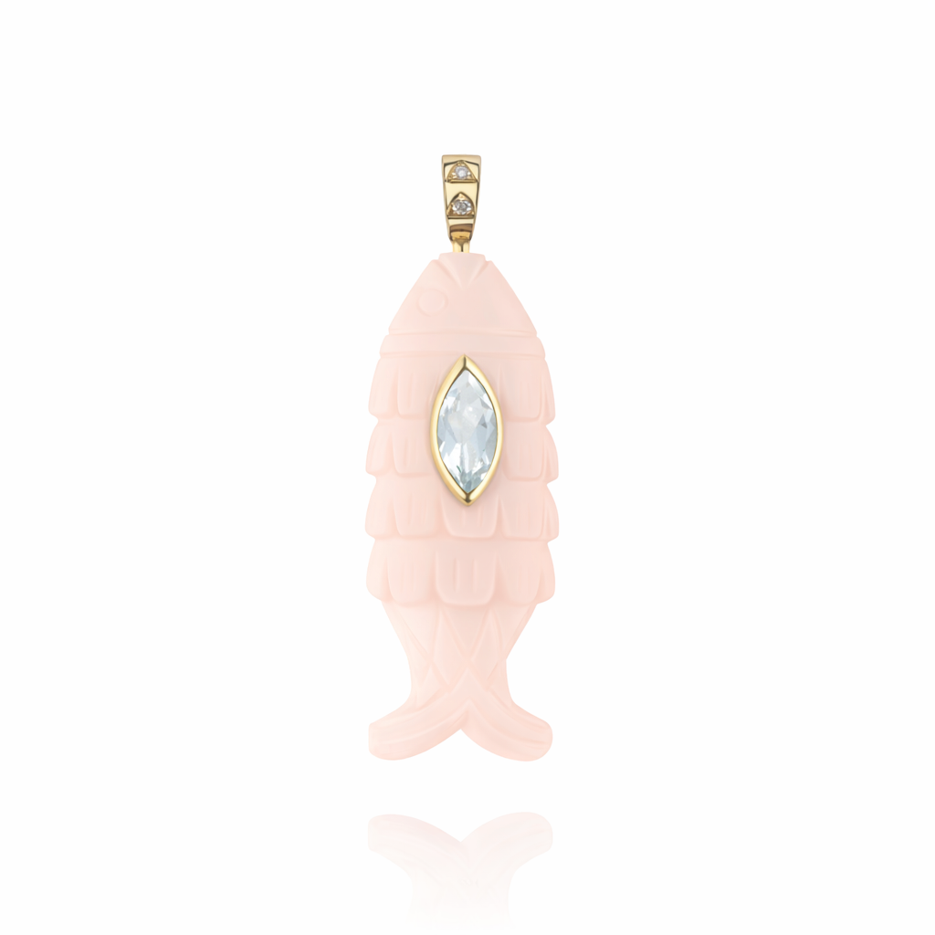 Pink Opal Fish Pendant