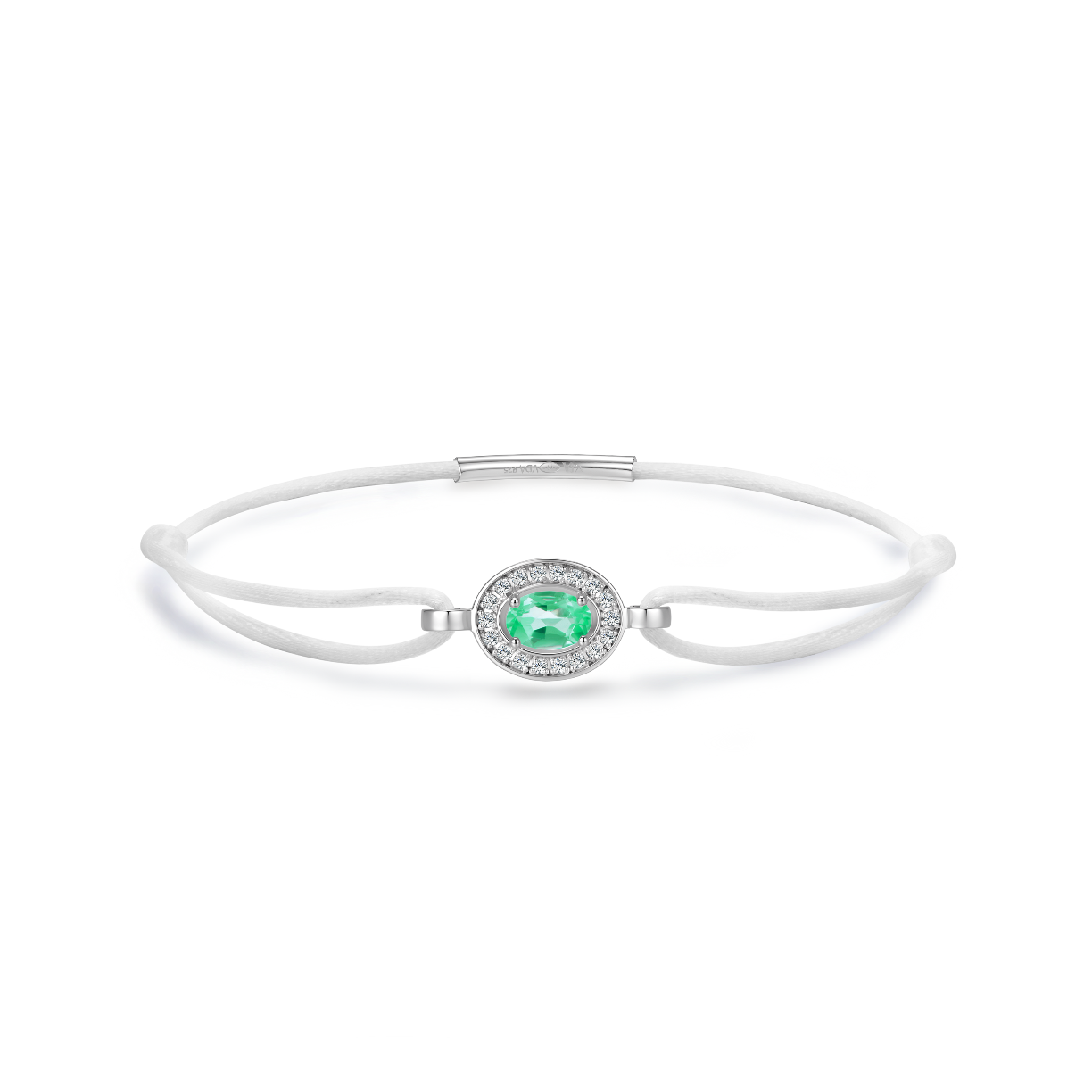 white forever bracelet - emerald