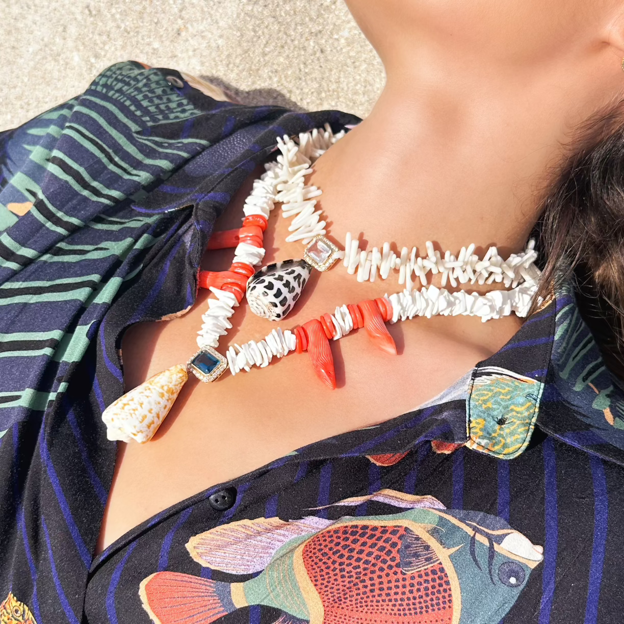 Beach Shells Necklace - Crystal