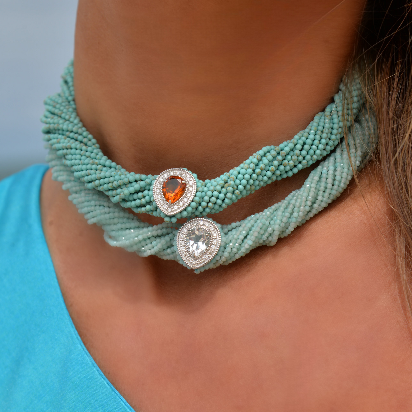 Tornado Turquoise Citrine Necklace