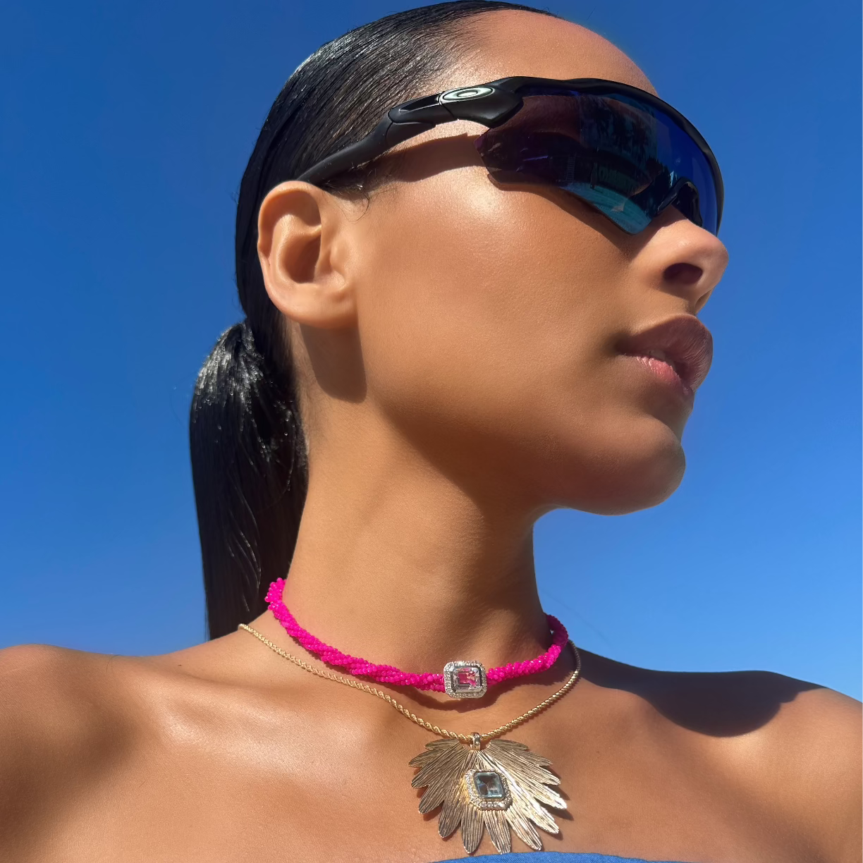 Twist Pink Necklace - Quartz